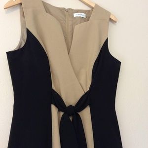 {Calvin Klein} Black and Brown Bow Dress sz 10